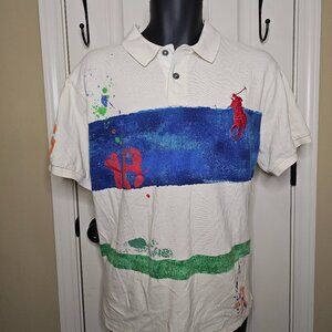 Ralph Lauren Big Pony Rugby Polo- XXL - Cream, Blue, Green, & Red